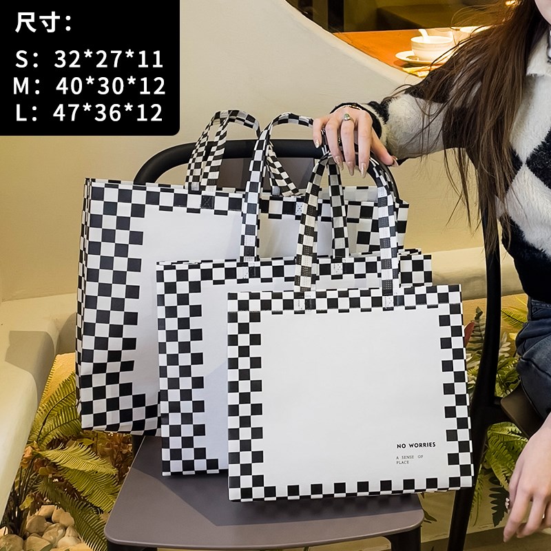 速发防水镭射时尚无纺布礼品装袋衣服装鞋店购物袋子logo