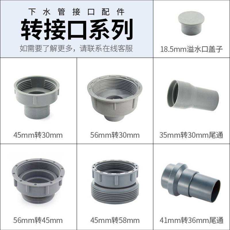 现货速发厨房洗菜单盆下水管配件单双水槽螺纹接头转换变径双溢水