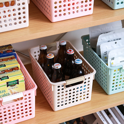 速发塑料收筐纳幼儿园玩具桌方长面形小篮子浴室厨房零食整理收纳
