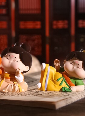 速发西安国创纪念品唐仕唐小糖摆件国潮桌面中文古风夕七小礼物生