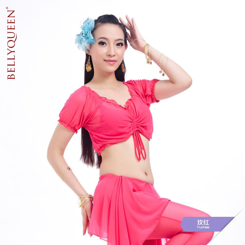 速发肚皮舞练功服套装 新款舞蹈水纱腰裙裤服装性感夏季演出服