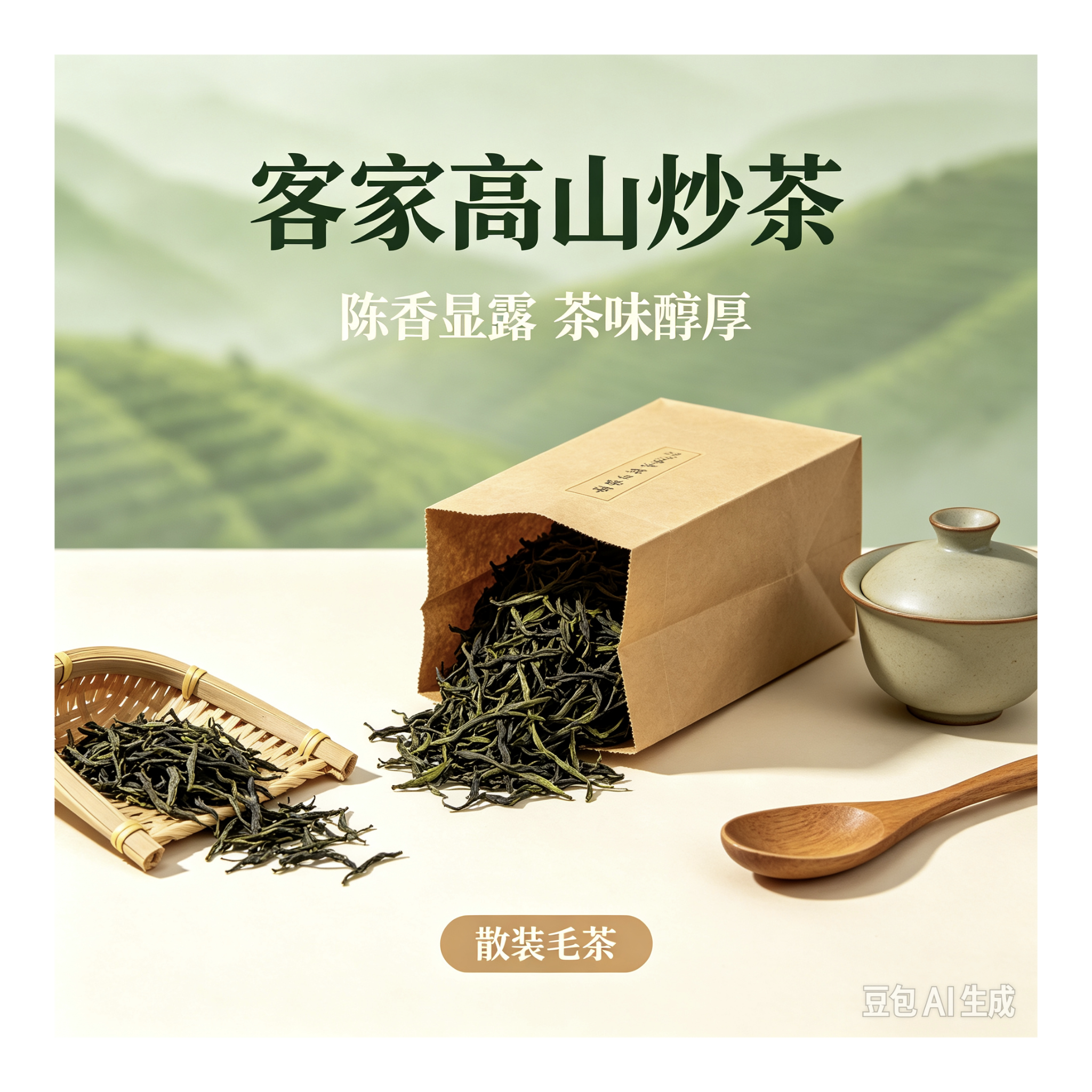 陈年老绿茶 梅州客家高山茶叶 散装毛茶 下单称重封装