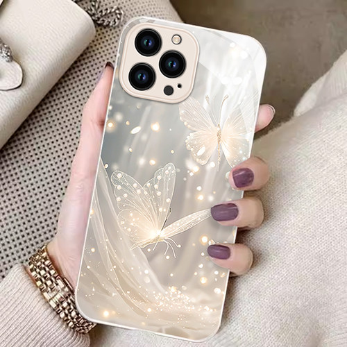 适用苹 果15手机保护壳新款14promax高级感ip13梦幻蝴蝶12mini防摔11矽胶全包iphonexr女8Plus小香风7女神16