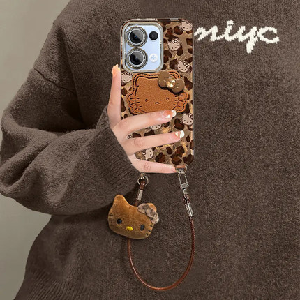 适用OPPOReno13手机壳创意公仔Reno14可爱卡通12Pro高级感11少女心10带挂绳Reno9镜头膜8/7新款全包防摔6外壳