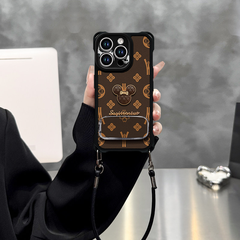 英文米奇适用苹果16Pro手机壳17Promax个性创意15Plus镜面支架14带挂绳13女款12全包11防摔8/7四角挂绳X软壳,3C数码配件,手机保护套/壳,淘宝优惠券,粉丝福利购,淘宝优惠卷