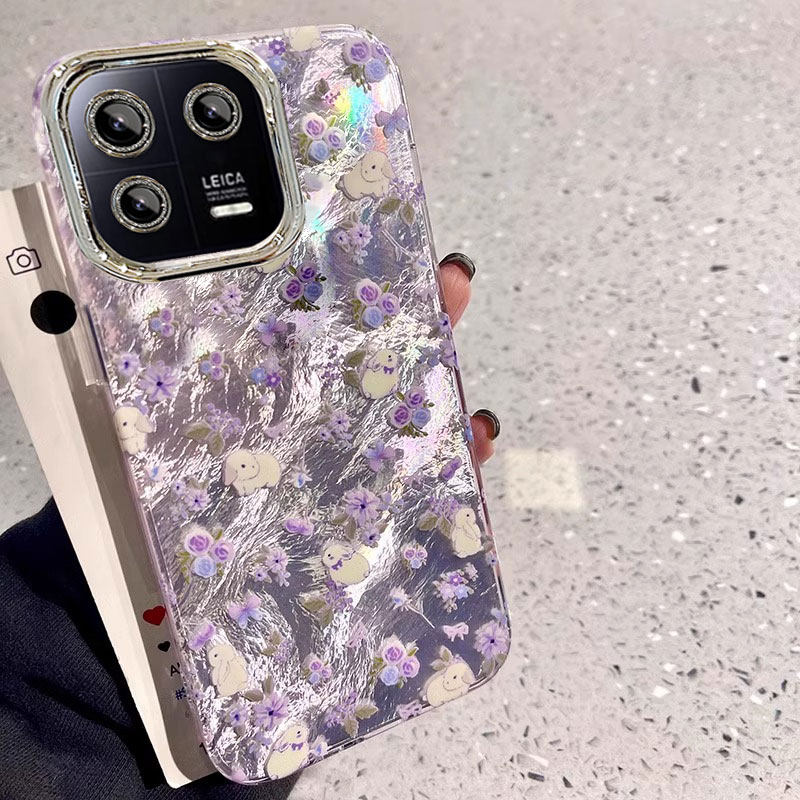 适用小米13手机壳13Pro碎花兔子MIUI新款14ultra少女心15SPro高级感12X防摔保护套11自带镜头膜10s全包不撞壳