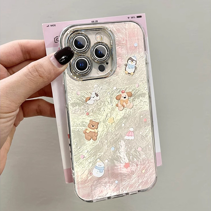 适用苹果系列支架可爱防摔手机壳