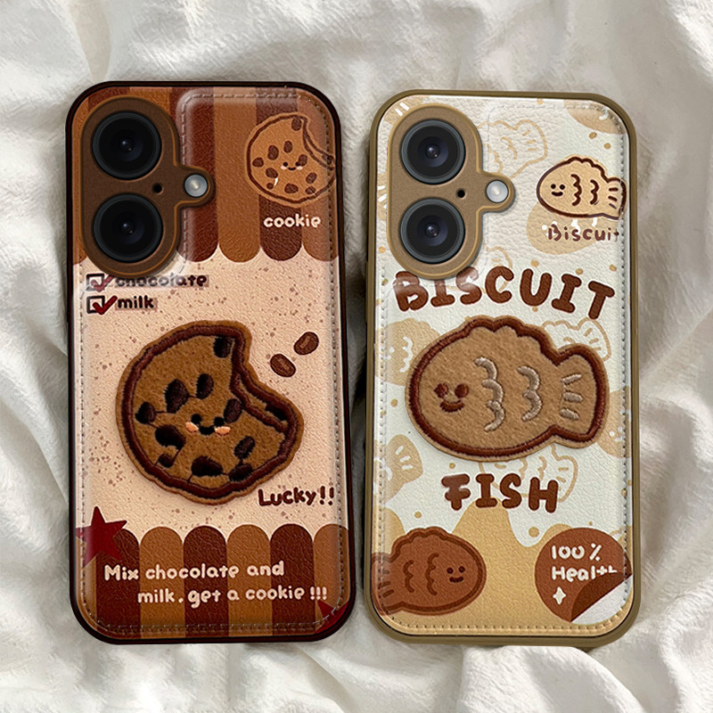适用苹果17手机壳16Pro立体饼干鱼15Plus网红爆款超好看14Promax全包防摔气垫壳13/12个性创意公仔11可爱卡通