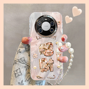 适用华为Mate80Promax手机壳招财手链70Air国潮创意60Pro+网红爆款50e高级感女mate40全包防摔30带手链镜头膜