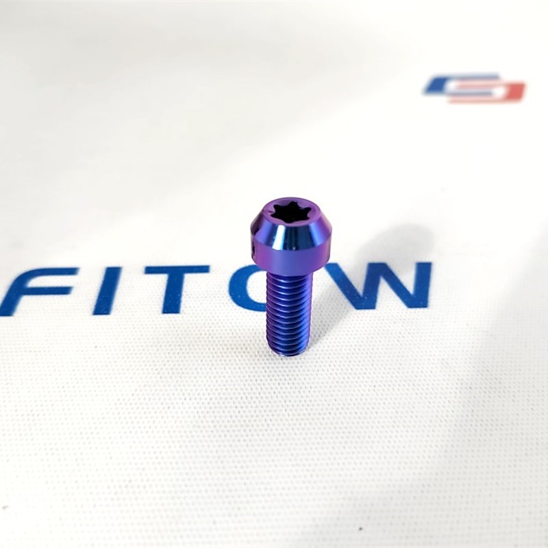 蓝紫色系列M8X12-100 锥柱型头内梅花钛合金螺丝卡钳减震柱排骨架