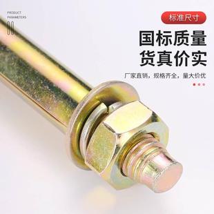 国标镀彩锌膨胀螺丝铁拉爆炸螺丝钉膨胀管挂钩外膨胀螺栓M6M8M10