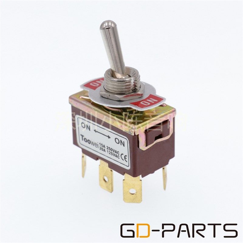 TOOWEI钮子开关 胆机功放电源开关 摇臂开关ON-ON 6脚2档双刀双掷