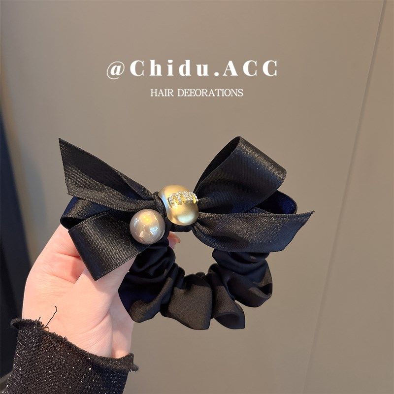 韩版新款珍珠闪钻蝴蝶结大肠发圈女高级感百搭扎头发皮筋缎面发绳,工业油品/胶粘/化学/实验室用品,实验室漏斗,淘宝优惠券,粉丝福利购,淘宝优惠卷