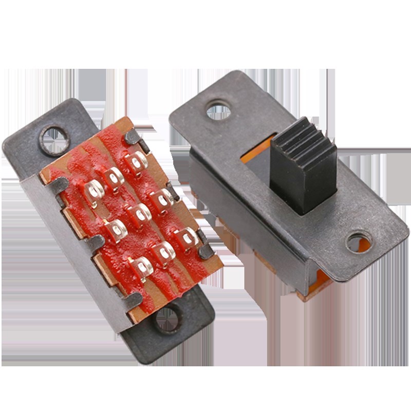 3排9脚2档 SS-32H01/3黑色环保无固定脚带耳朵修剪器小型拨动开关