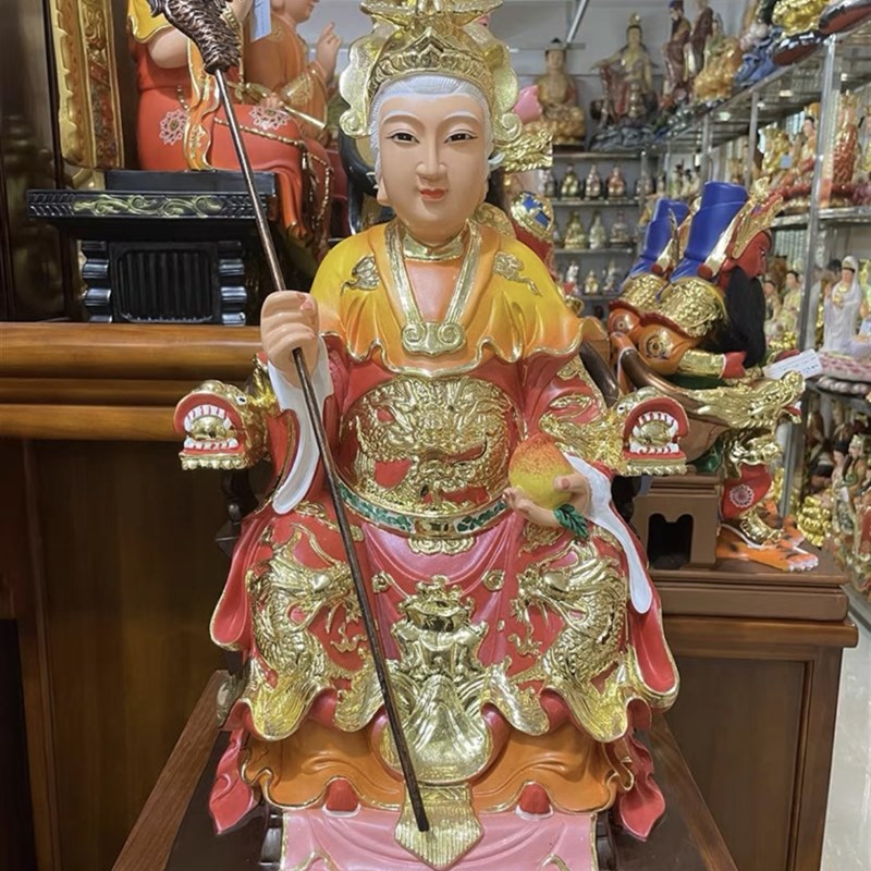 泰山奶奶神像 碧霞元君泰山老奶奶泰山娘娘神像树脂彩绘居家摆件