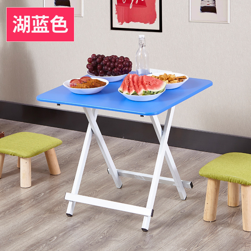 简易吃饭折叠桌子小户型餐桌4人饭桌宿舍便携圆正方形四方桌家用