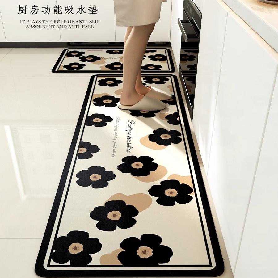 厨房地垫防滑防油可擦免洗脚垫子硅藻泥厨房地垫l形吸水防脏地毯