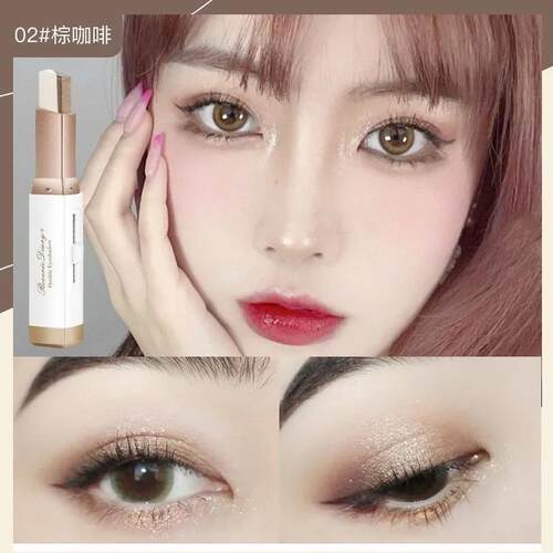 好货学生眼影网红爆款大地色眼影棒亮闪闪双色眼影不脱妆闪粉高颜