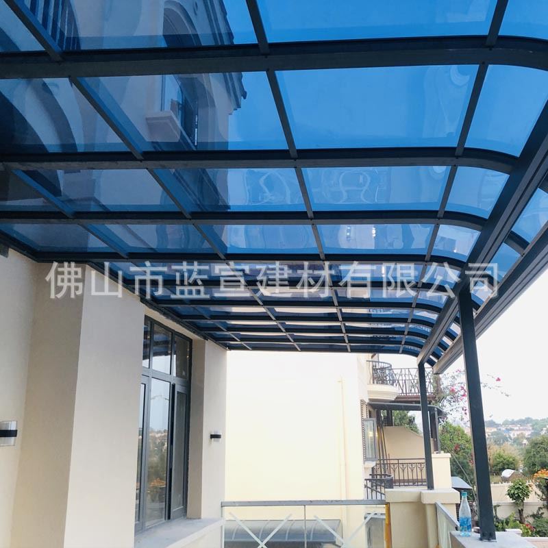厂销雨棚遮阳棚户外铝合金遮雨棚阳台露台楼顶防雨蓬pc耐力板顶品