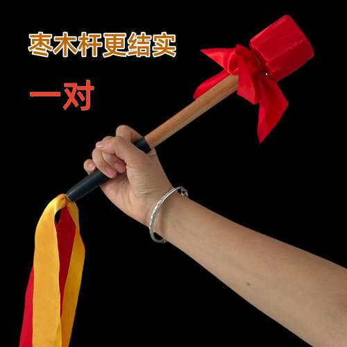 好货大军鼓棒鼓锤木质防滑手柄羊毛毡头鼓锤军鼓槌33cm长大鼓棍棒