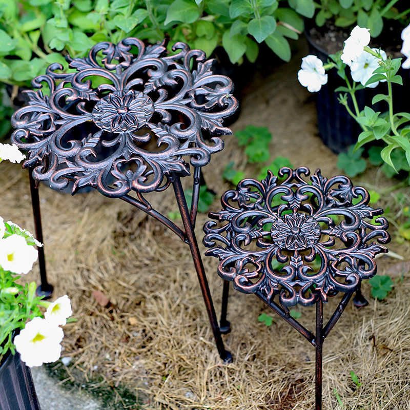 阳台铸铁花架室内客厅花盆底座托架结实庭院镂空花凳组合套件创意