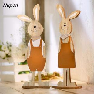 Easter Wood 极速2pcs Wooden Standing Bunny 43cm Large Rabbit