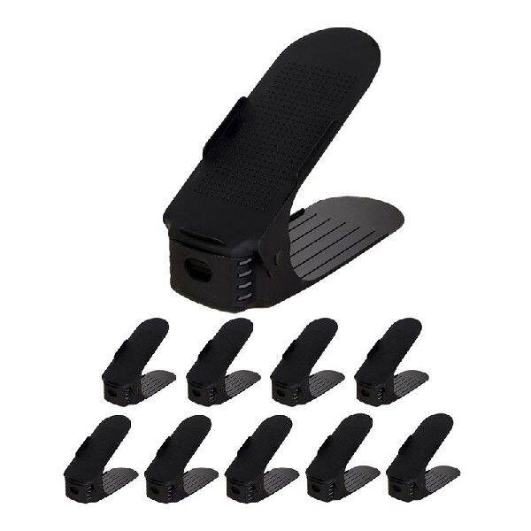 极速10 Pcs Adjustable Shoe Stacker Shoe Slots Organizer Shoe