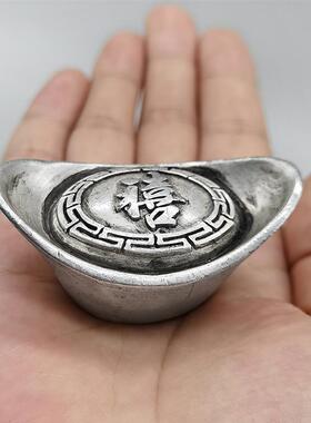 极速【大清库银】仿古代银子元宝摆件日进斗金影视道具古玩实心银