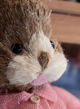 极速K慕空间客厅大型落地摆件轻奢手工草编兔子婚礼花园阳台创意