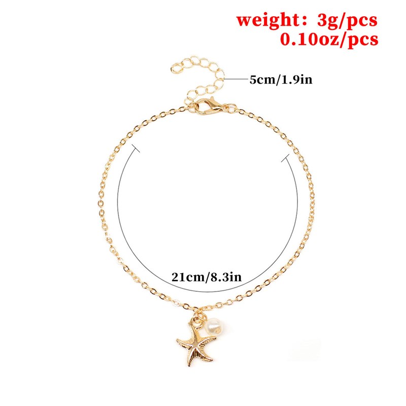 Starfish foot chain pearl women exquisite boutique gift fash