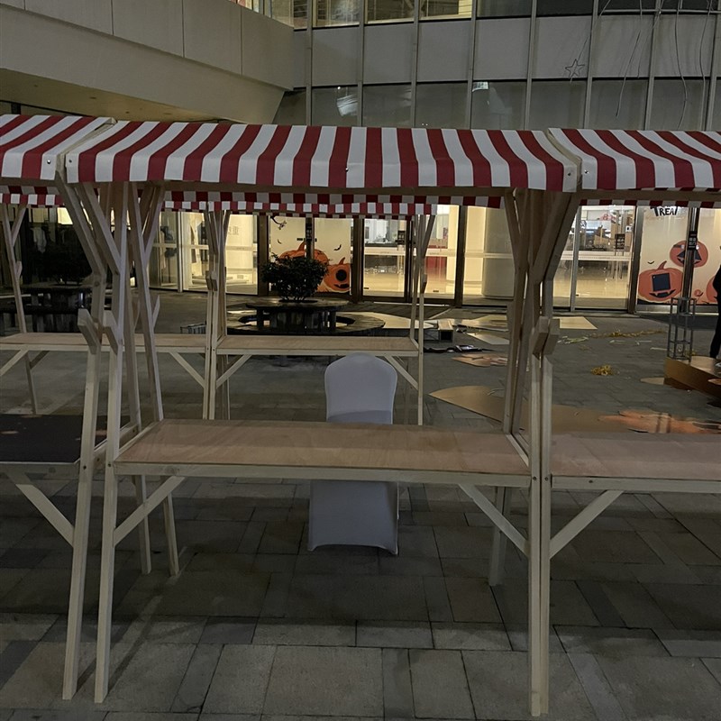 新款移动可折叠摊位户外棚摆摊展示架实木制促销花车夜市集市架子