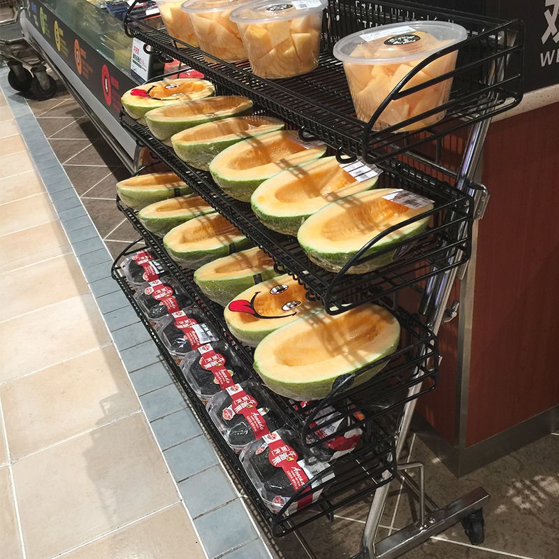 胖东来同款超市关联陈列车水果商品展示货架拆卸移动促销车包邮