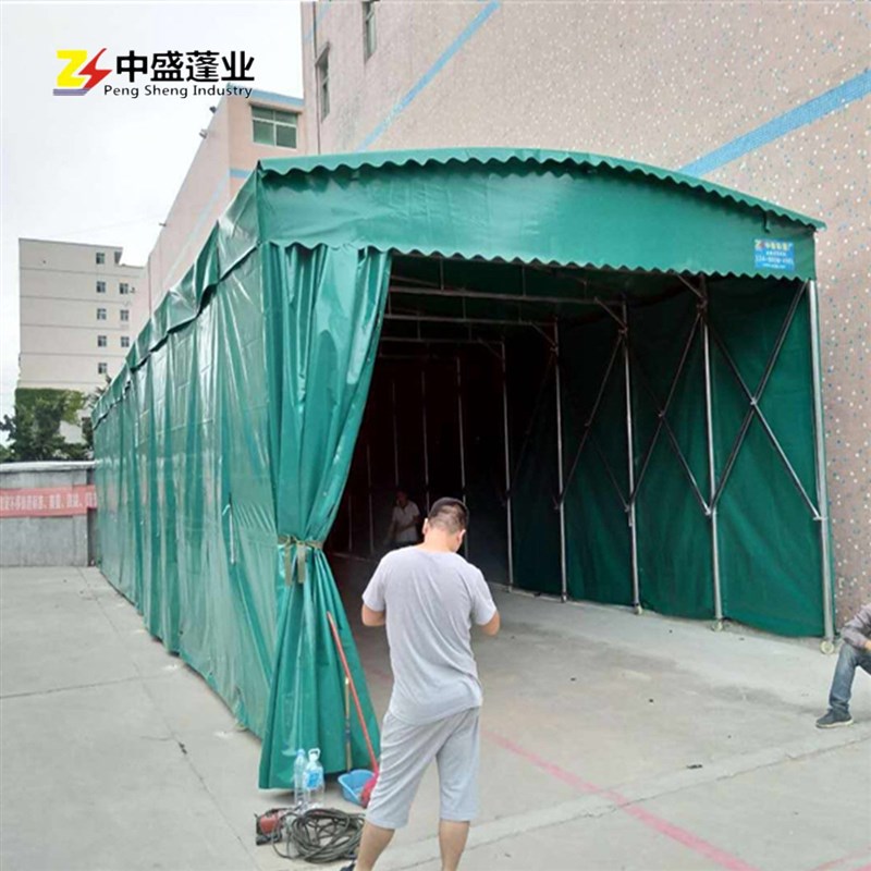 汕尾大型推拉雨棚伸缩雨篷折叠工厂工地防雨棚移动仓库雨蓬停车棚