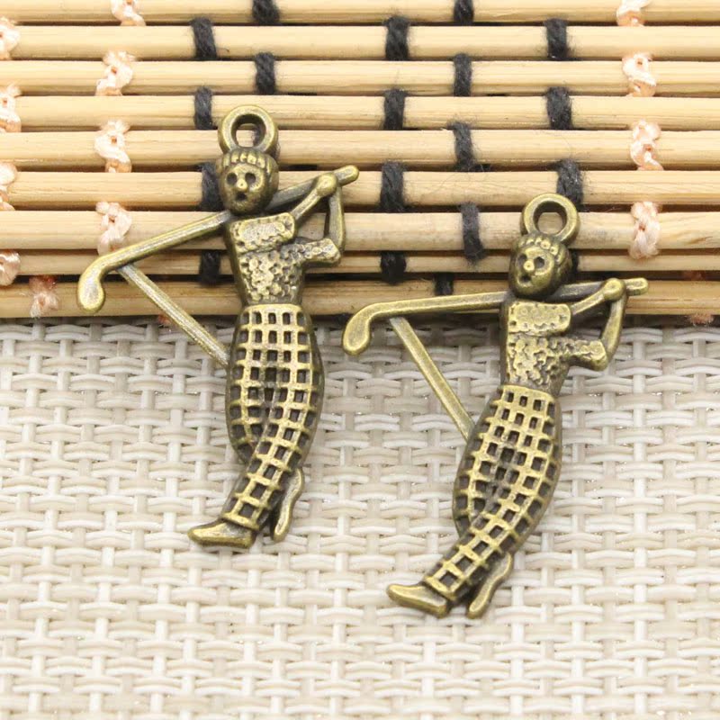 古青铜DIY吊坠 饰品配件 高尔夫 31x20mm 30个 T10247
