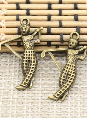 古青铜DIY吊坠 饰品配件 高尔夫 31x20mm 30个 T10247