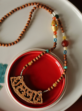 文佩印度老山檀香4mm项链手錬女手串红木挂饰佛珠檀木中国风1758