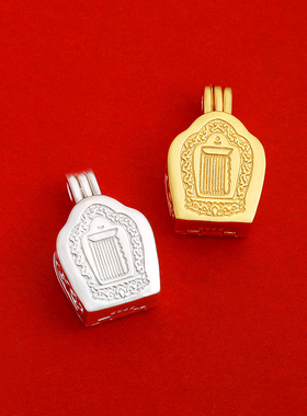 十相自在嘎乌盒子S925纯银镀金两款可选藏式噶乌盒吊坠民族风吊坠