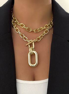 women neckl big metal chain choker pendant jewelry gifts
