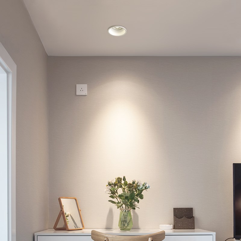 家用无主灯窄边射灯lped天花灯嵌入式孔灯客厅高显指深防眩光筒灯