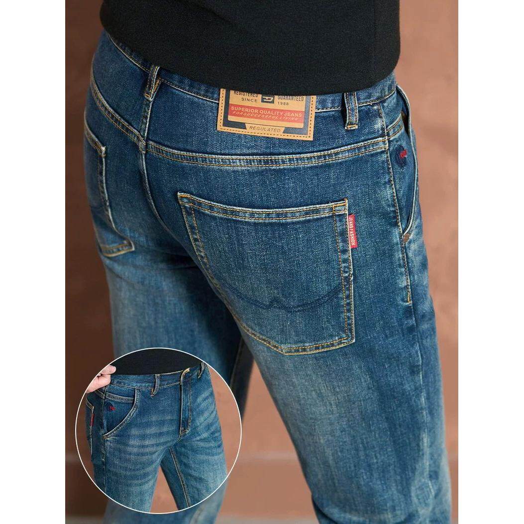 高端男装牛仔裤男士春季2026新款直筒修身显瘦小脚休闲长裤子秋冬