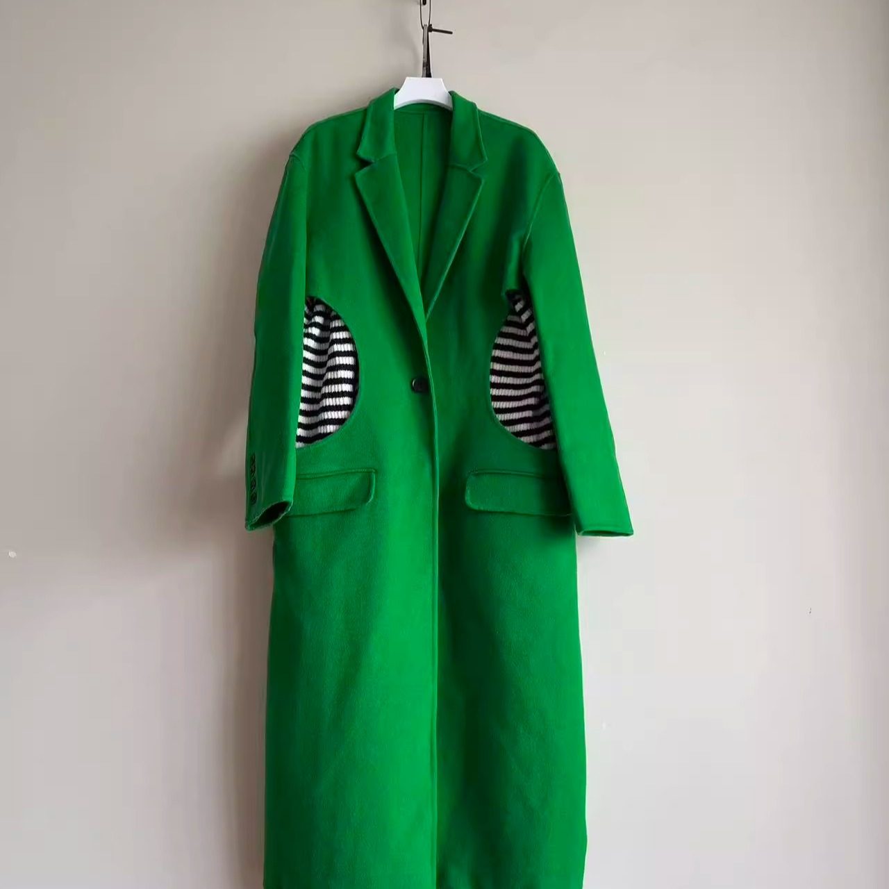 批发外贸原单女装秋冬新款时尚百搭显瘦中长款风衣外套毛呢大衣