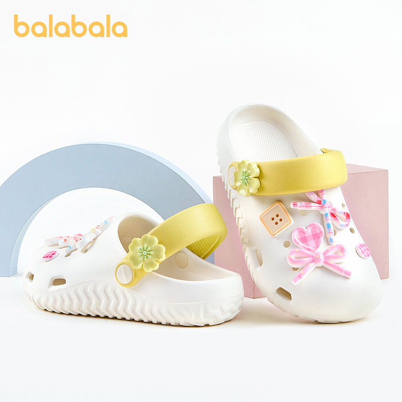 巴拉巴拉儿童拖鞋女童夏季宝宝洞洞鞋公主可爱软底包头洗澡凉拖鞋