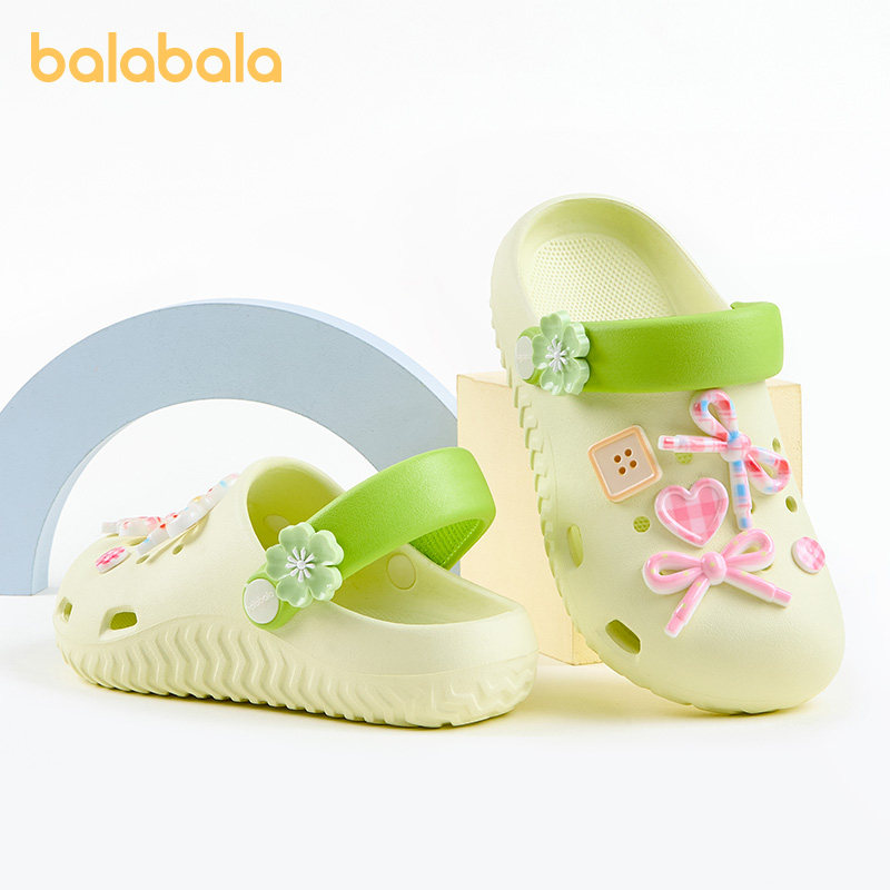 巴拉巴拉儿童拖鞋女童夏季宝宝洞洞鞋卡通可爱软底沙滩鞋小孩凉拖