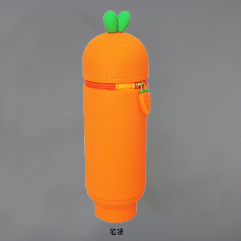 现货速发软硅胶胡萝卜文具套装可爱大容蔬菜笔袋创意学生儿童发批