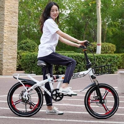 现货速发士摺叠变速轻便自行车小成年车把减震代步24寸买菜可携式
