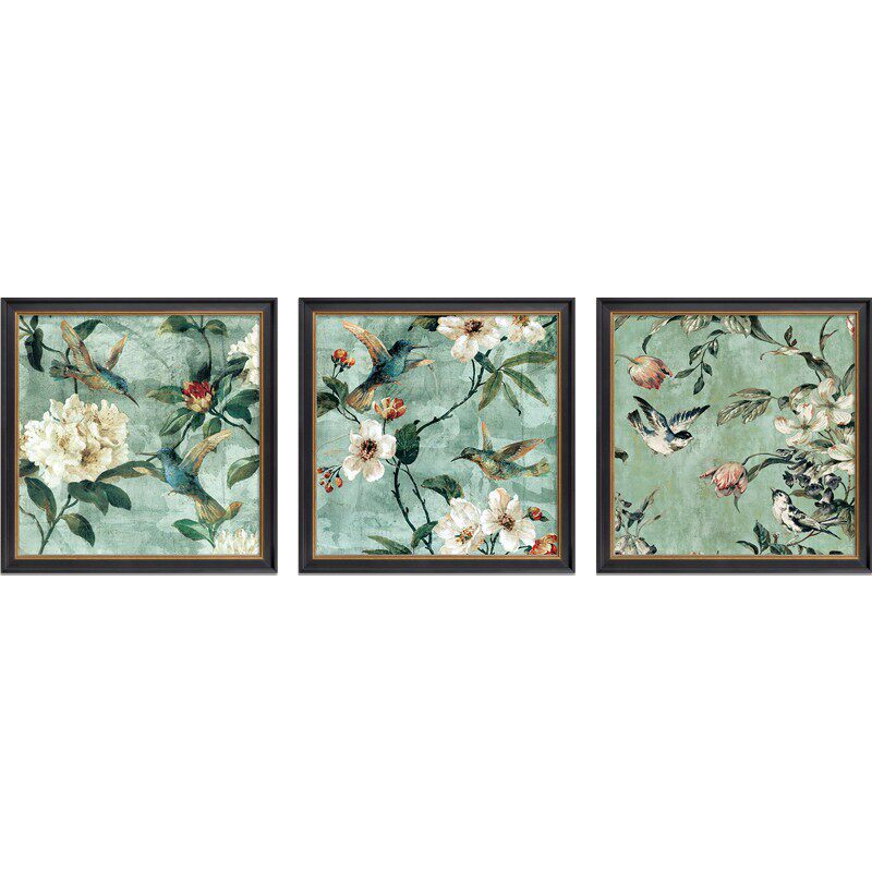 现货速发花鸟美式装饰画客厅有框画玄关画餐厅挂画沙发背景墙壁画
