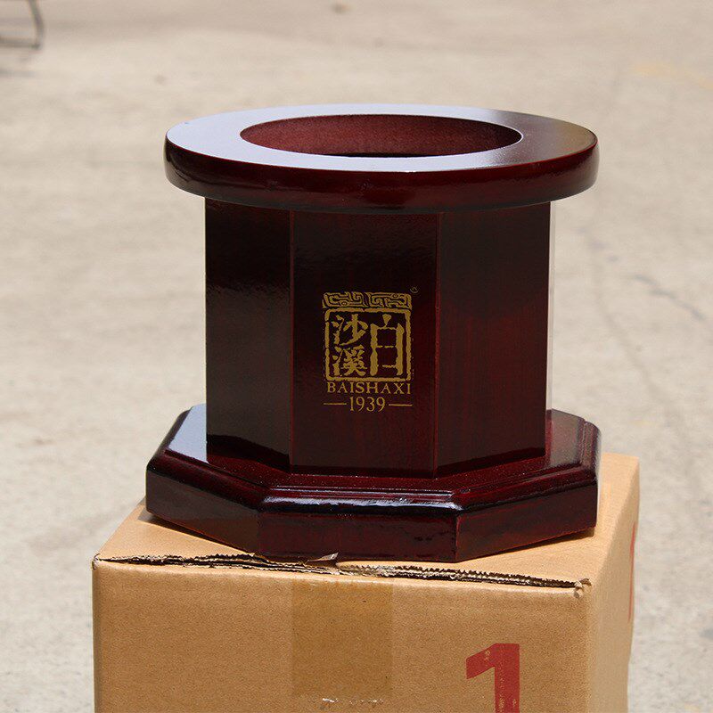 现货速发可批安化黑茶百两茶底座实木碳烧茶座通用花卷茶