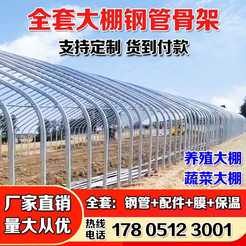 现货速发大棚钢管骨架养殖蔬菜大棚配件用品农业全套种植家用温室