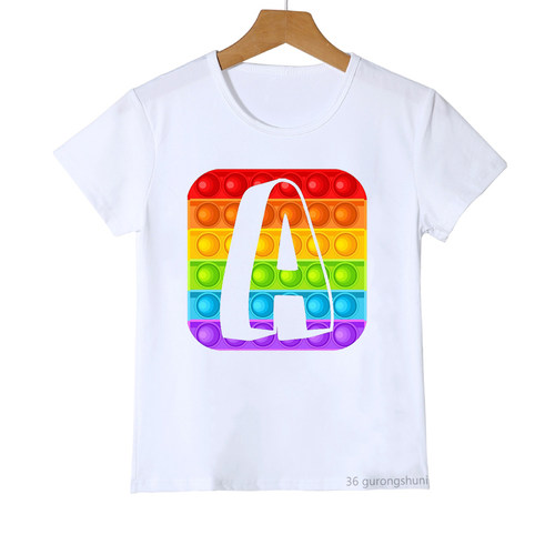 现货速发 Hot Cute A B C-Z  Letter T-Shirt  ys Prit по