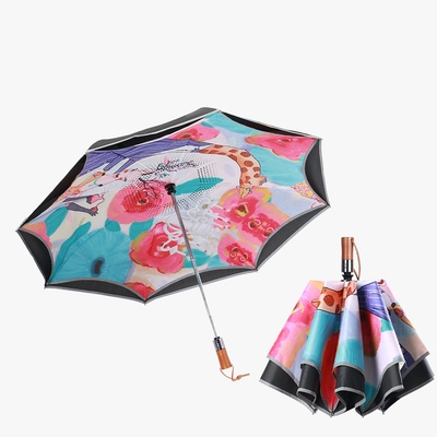 现货速发雨伞反向双层全自动两折伞晴雨两用大号加固抗风男车用伞
